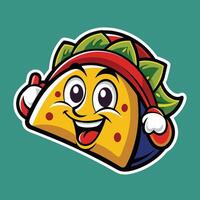 Mascot Taco with a Logo Illustration in a Simple and Adorable Style vector