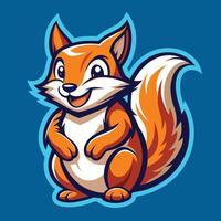 Logo Illustration Featuring a Cartoon Mascot of a Squirrel vector