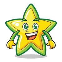Adorable Star Fruit Mascot Cartoon Character with a Logo Design vector