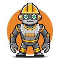 Illustration of a Construction Robot Mascot with Modern Design vector