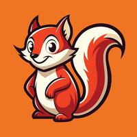Minimalist Illustration of a Squirrel Logo Mascot Character vector