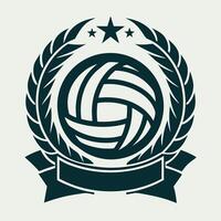 Logo Emblem Template for Volleyball Championship with Ball and Net vector