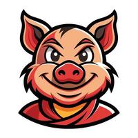 Adorable Piggy Mascot with a Simple Style Design vector