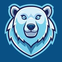 Minimalistic Logo Illustration of a Polar Bear Mascot vector