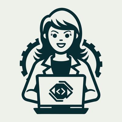 Female Programmer Embracing the Power of Coding in Illustration
