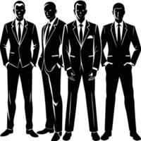 Simple and Elegant Illustration of Business People Standing Together vector