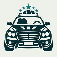 Graphic of a Police Car with Illuminated Lights Perfect for Los Angeles City vector