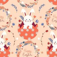 Seamless pattern with an Easter bunny. illustration vector