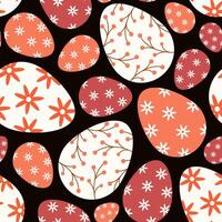 Seamless pattern with Easter eggs with spring flowers. illustration vector