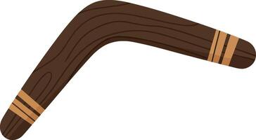 Brown boomerang illustration with minimalistic design and simple shapes showcasing traditional features in a playful manner perfect for art vector