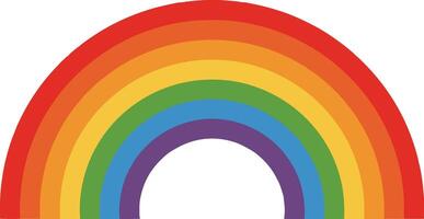 Colorful rainbow arch with vibrant stripes in flat design style showcasing a joyful atmosphere in art vector