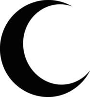 Black crescent moon silhouette in minimalistic style representing night sky and tranquility in art vector