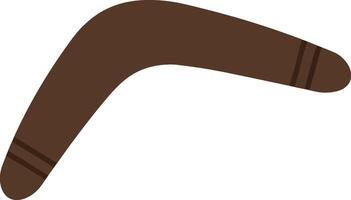 Brown boomerang resting on a flat surface in a minimal and clean design style, showcasing art vector