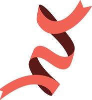 A dynamic swirling ribbon design in vibrant coral and deep brown flat art showcasing movement and elegance in a minimal style vector