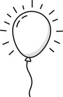 A simple balloon with rays of light in a minimal design style creating a joyful atmosphere, perfect for celebrations, art vector