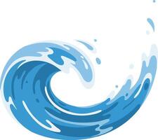 Flowing ocean wave in vibrant blue hues showcasing a minimal design style in dynamic motion art vector