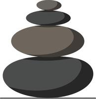 Smooth, stacked stones in a minimalist design representing balance and tranquility, perfect for meditation and relaxation, illustration vector