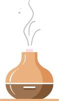 Aromatic diffuser releasing gentle wisps of steam in a cozy, minimal setting, creating a tranquil atmosphere with calming vibes in art vector