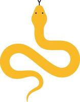 Playful yellow snake coiling gracefully in a flat design style with a minimalistic approach, showcasing its smooth curves in vibrant art vector