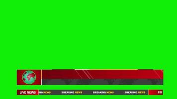 Breaking news lower third live time box blank text box Planet earth green screen animation video
