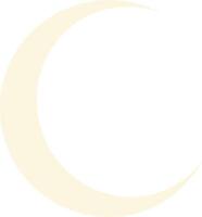 Simple crescent moon design in soft pastel colors featuring a minimal style, ideal for serene nighttime themes in art vector