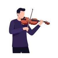 A musician passionately playing a violin in a minimal style, showcasing artistry and emotion, portrayed in art vector
