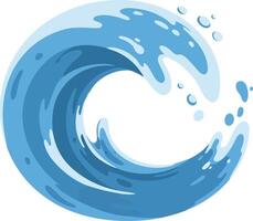 Ocean wave in motion depicted with a minimal design style showcasing fluid shapes and vibrant blues, emphasizing energy and tranquility in art vector