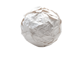 Crumpled light brown paper ball with rough texture isolated on a transparent background png
