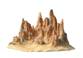 Unique Spiky Rock Pinnacles Rising from the Ground. Isolated on a Transparent Background png