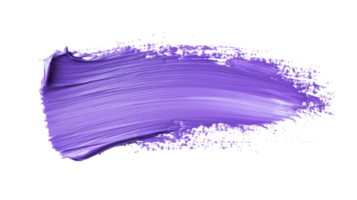 Purple brushstroke with smooth acrylic texture isolated on a transparent background png