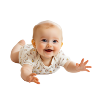 Cute Baby Lying on Back with Tiny Hands Reaching Out Isolated on Transparent Background png