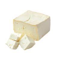 Delicious Paneer Cheese with Slices Removed, Isolated on Transparent Background png