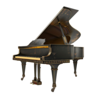 Elegant Grand Piano with Lid Open, Strings and Hammers in Full View Isolated on Transparent Background png