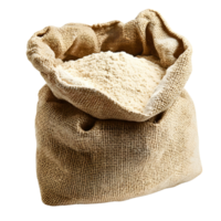 Organic Wheat Flour in Rustic Burlap Sack, Isolated on Transparent Background png