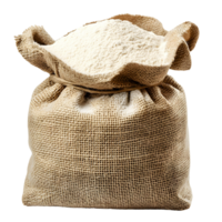 Sack of Fine Wheat Flour with Natural Texture, Isolated on Transparent Background png