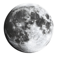 Beautifully Detailed Full Moon with Lunar Texture Isolated on Transparent Background png