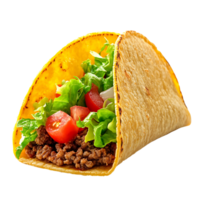 Authentic Mexican Taco with Cilantro and Lime Wedges Isolated on Transparent Background png