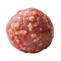 Single Raw Meatball with Juicy Texture, Freshly Ground, Isolated on Transparent Background png