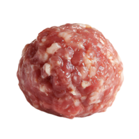High-Quality Raw Meatball, Ground Beef and Juicy Texture, Isolated on Transparent Background png