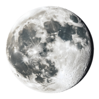 Bright Glowing Full Moon with Realistic Texture Isolated on Transparent Background png