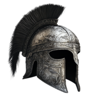 Ancient Steel Knight Helmet with Intricate Patterns Isolated on Transparent Background png