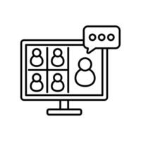 Icon a online meeting in computer. vector