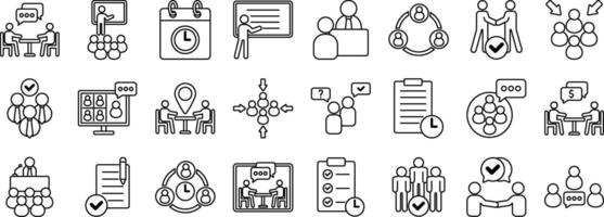 Set of Meeting Icons editable file. vector