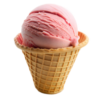 ice cream in a waffle cone on a transparent background png