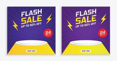 Flash Sales template design for social media and website. vector