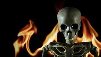 Human skeleton in Fire and Smoke 01 photo