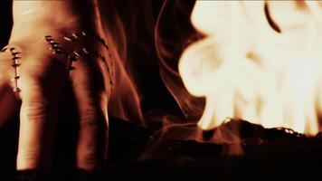 Halloween Concept Cut Hand and Fire 012 photo