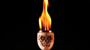 Head Skull burning in flames 02 photo