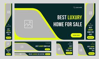 Best luxurious home sale real estate services web set banner design, daily home buy and sale web bundle banner design for social media post, fully customizable eps 10 file format vector