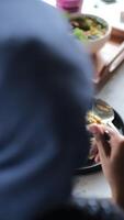 a person eating a meal photo